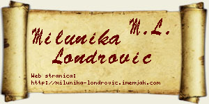 Milunika Londrović vizit kartica